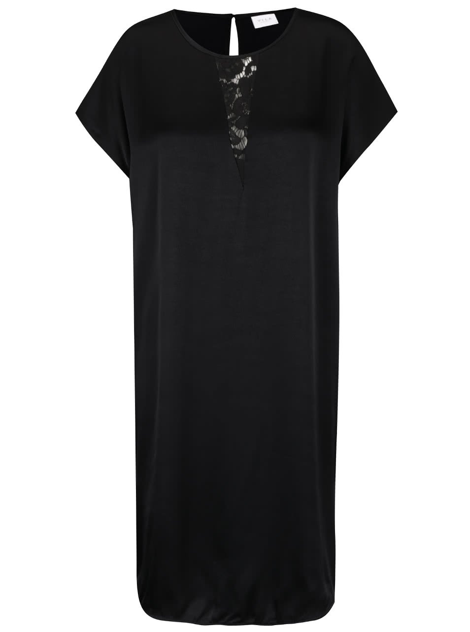 Černé šaty s krajkou v dekoltu VILA Klika