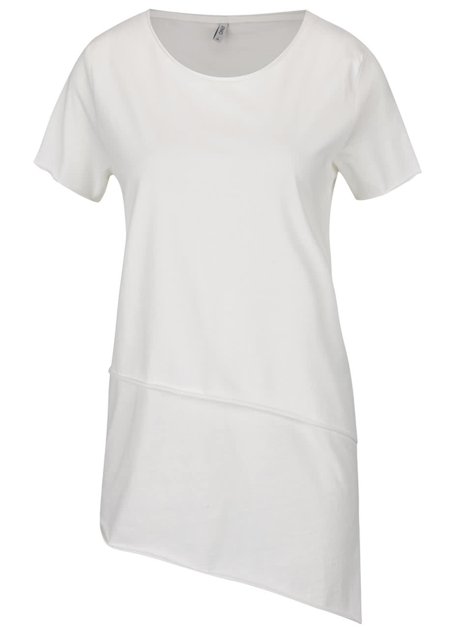 Krémové asymetrické tričko s krátkým rukávem ONLY Mitte