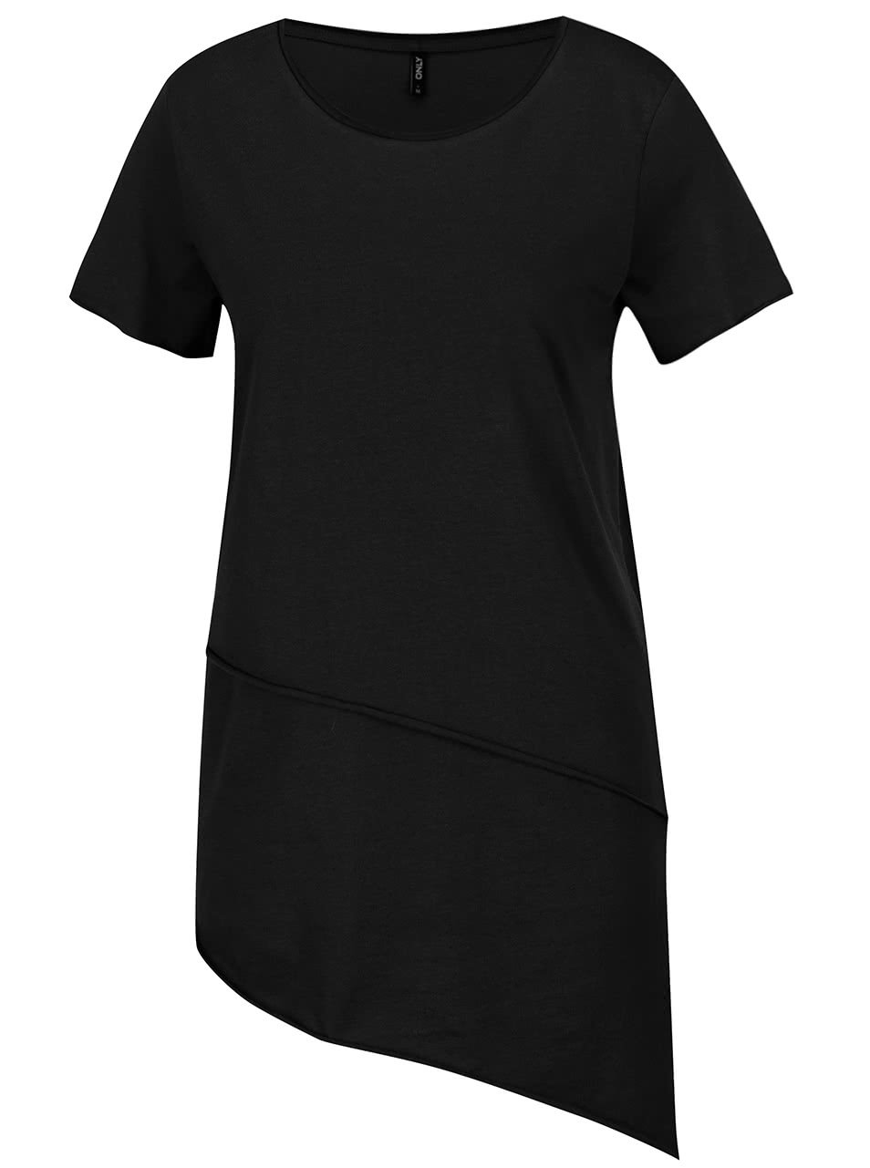 Černé asymetrické tričko s krátkým rukávem ONLY Mitte
