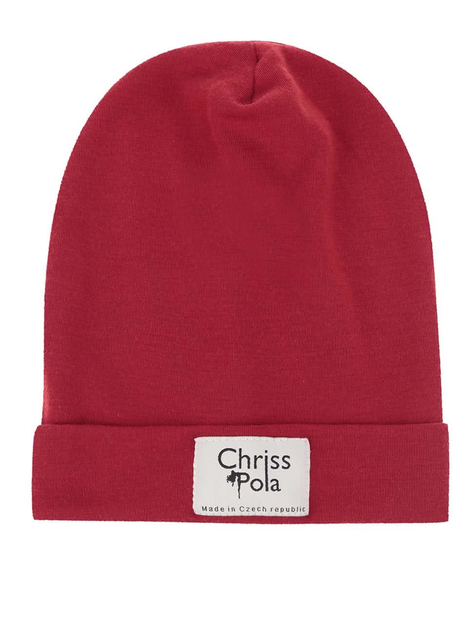Červená čepice z Merino vlny Chriss Pola