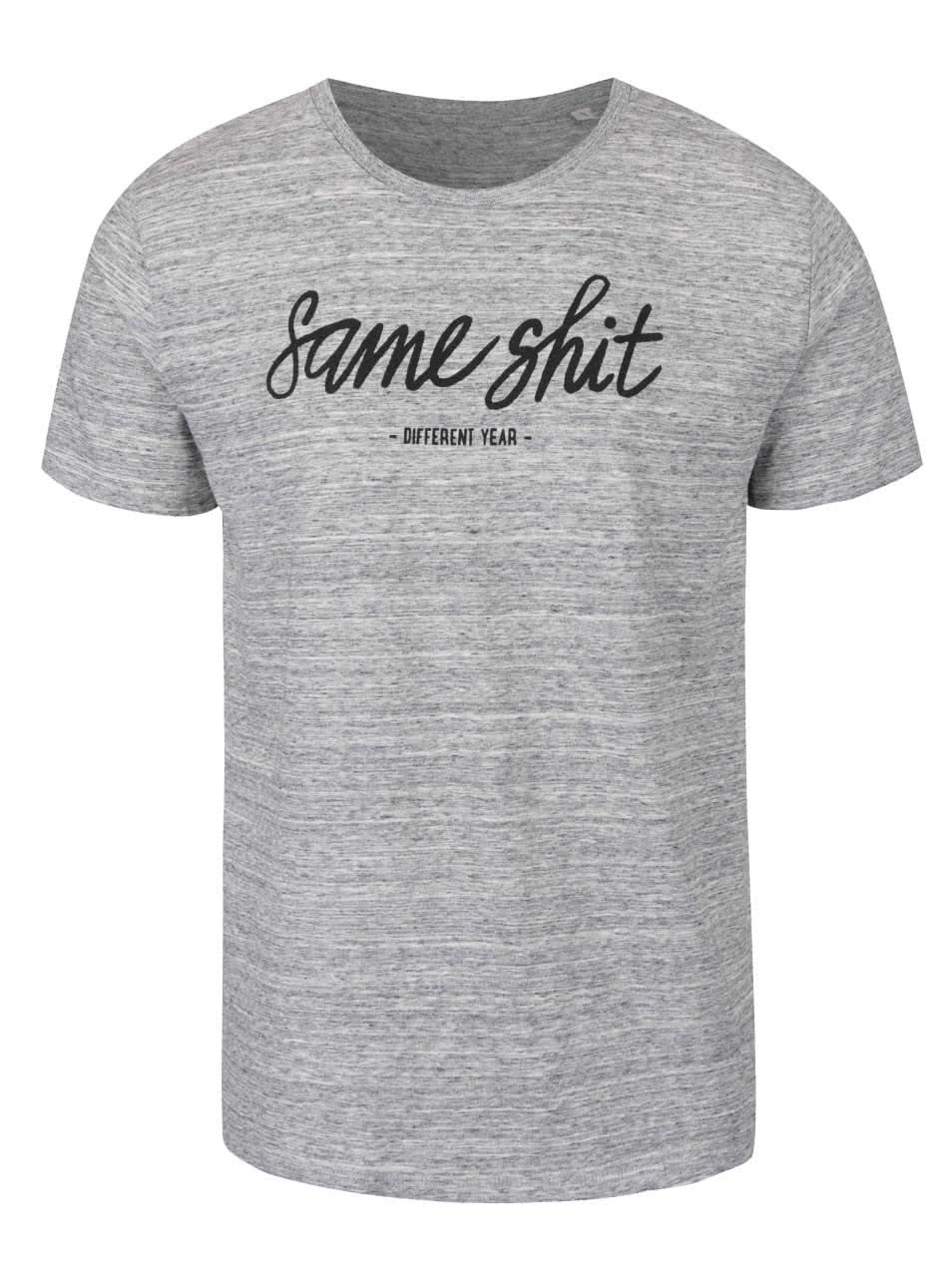 Šedé žíhané pánské tričko ZOOT Originál Same shit