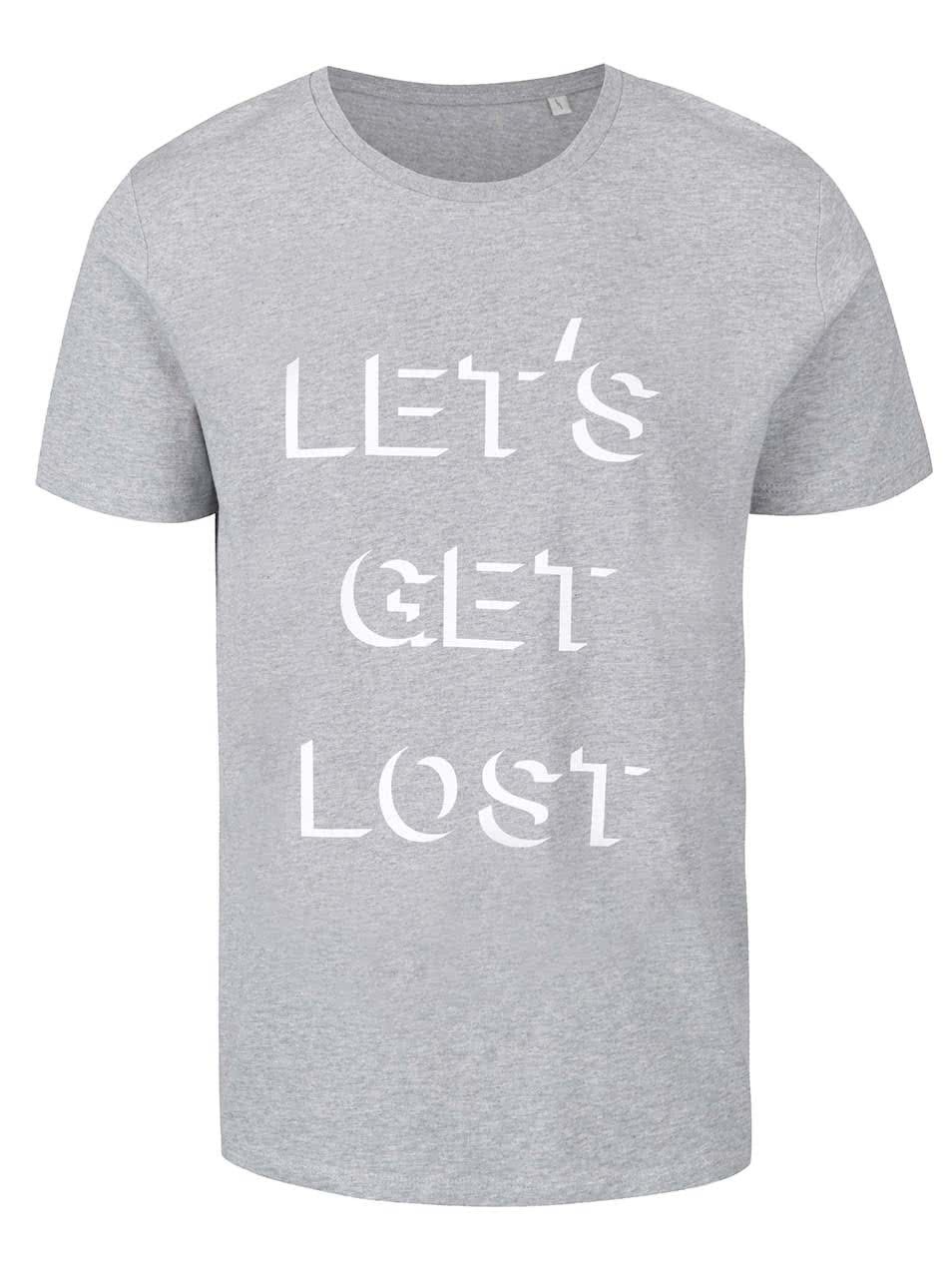 Šedé pánské žíhané triko ZOOT Originál Let´s Get Lost