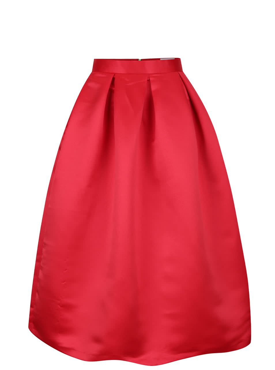 Červená lesklá midi sukně Closet