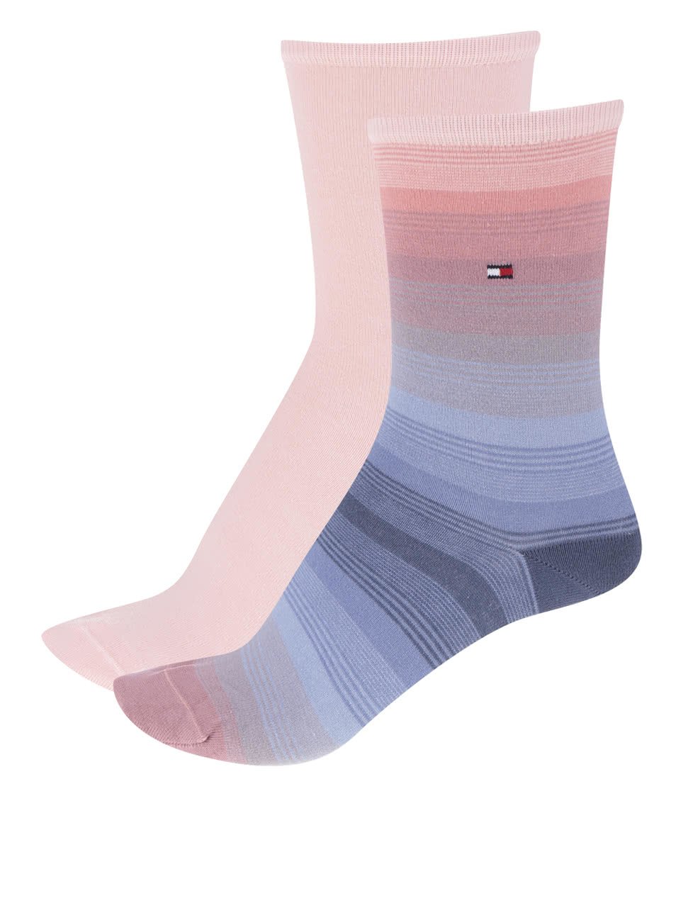 Sada dvou párů dámských ponožek v růžové a modré barvě Tommy Hilfiger