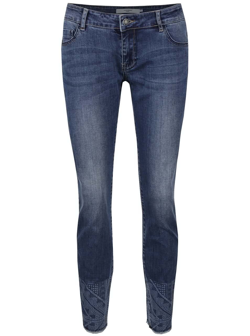 Modré slim fit džíny se vzorovanými detaily Vero Moda Five