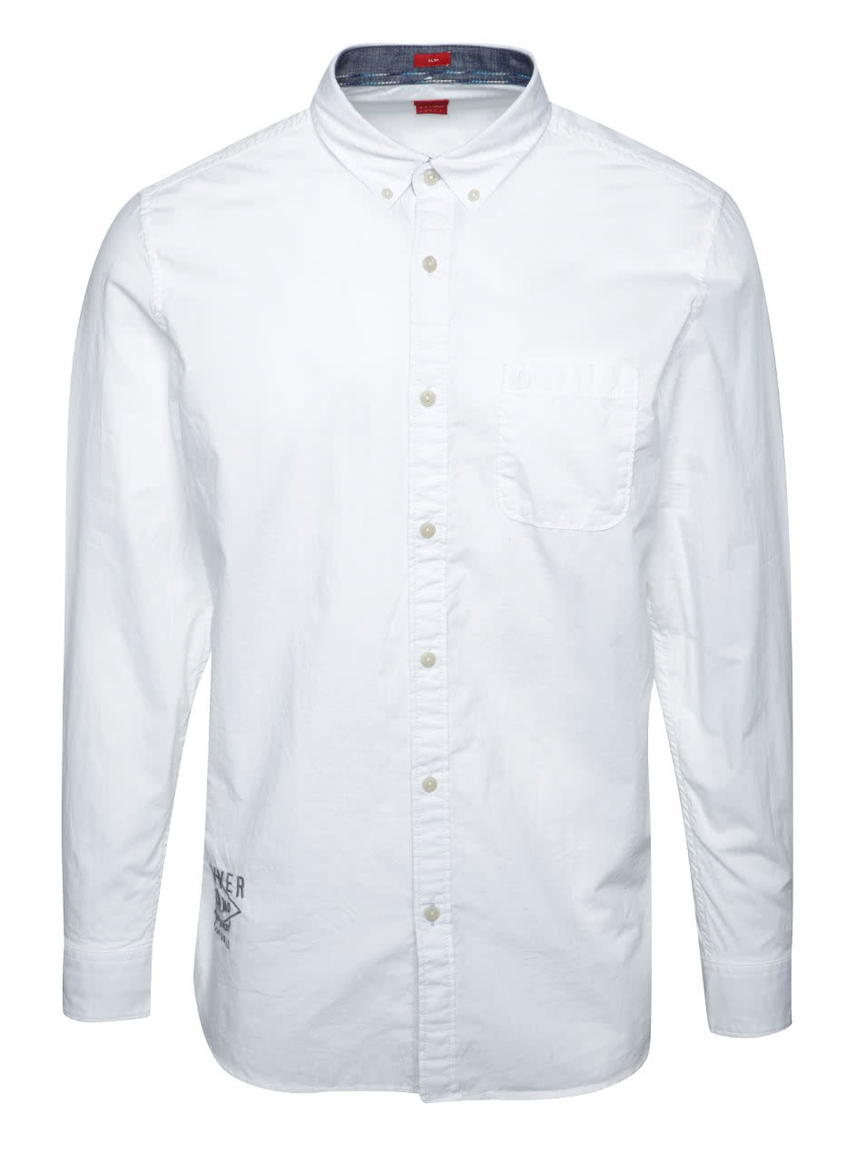 Bílá pánská slim fit košile s jemným vzorováním s.Oliver