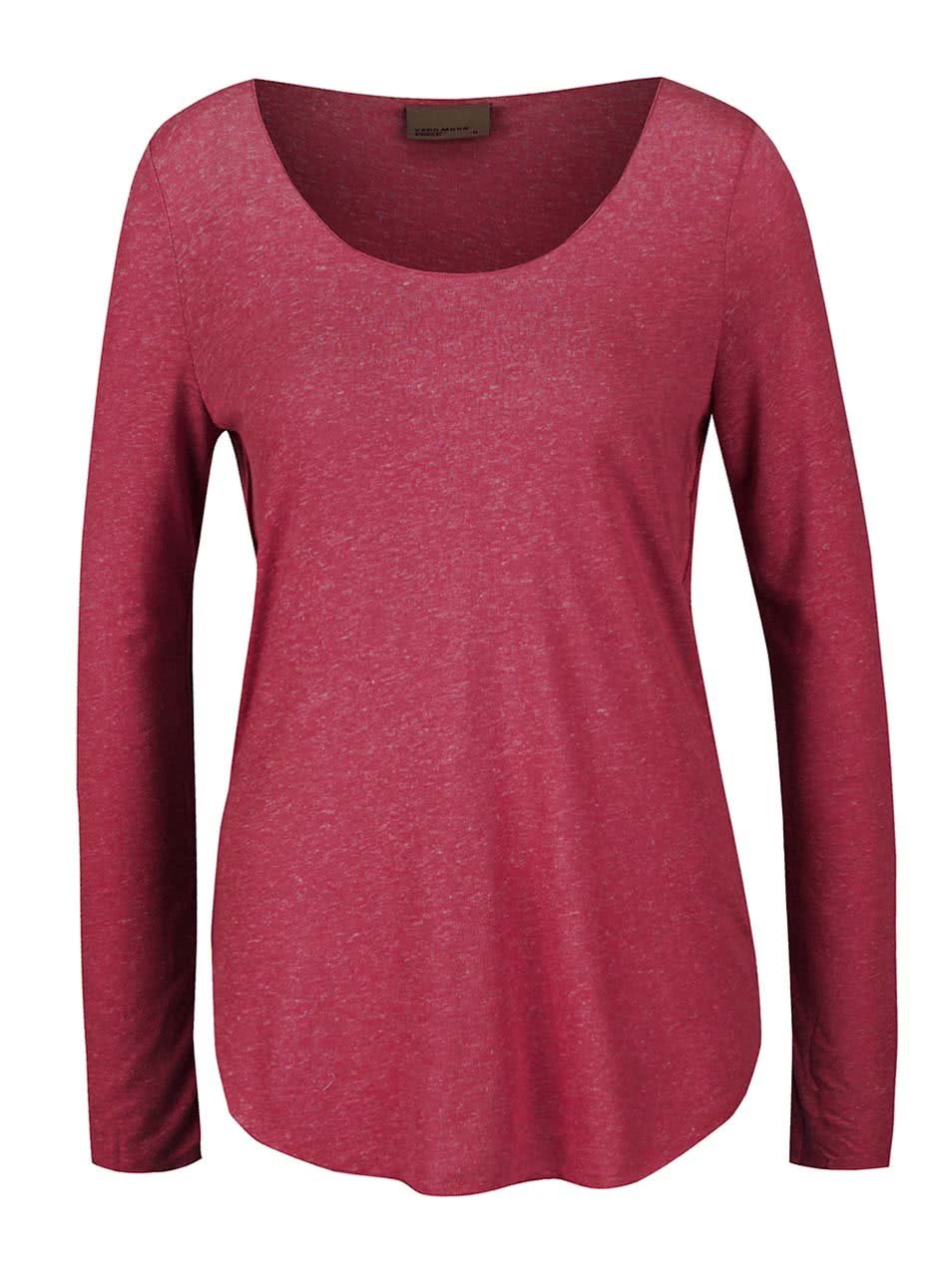 Tmavě růžové tričko s dlouhými rukávy Vero Moda Lua