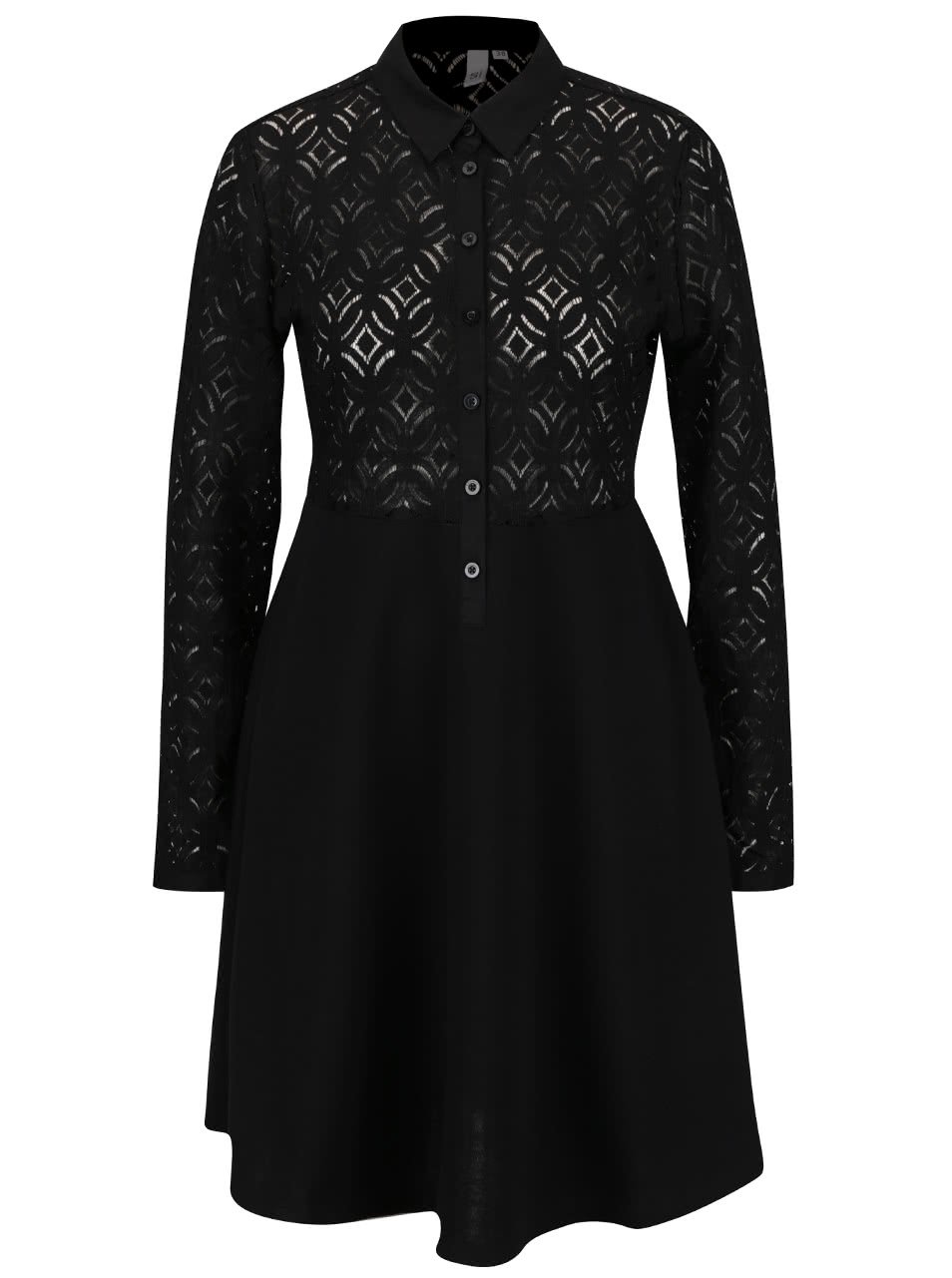 Černé dámské krajkové šaty s límečkem QS by s.Oliver