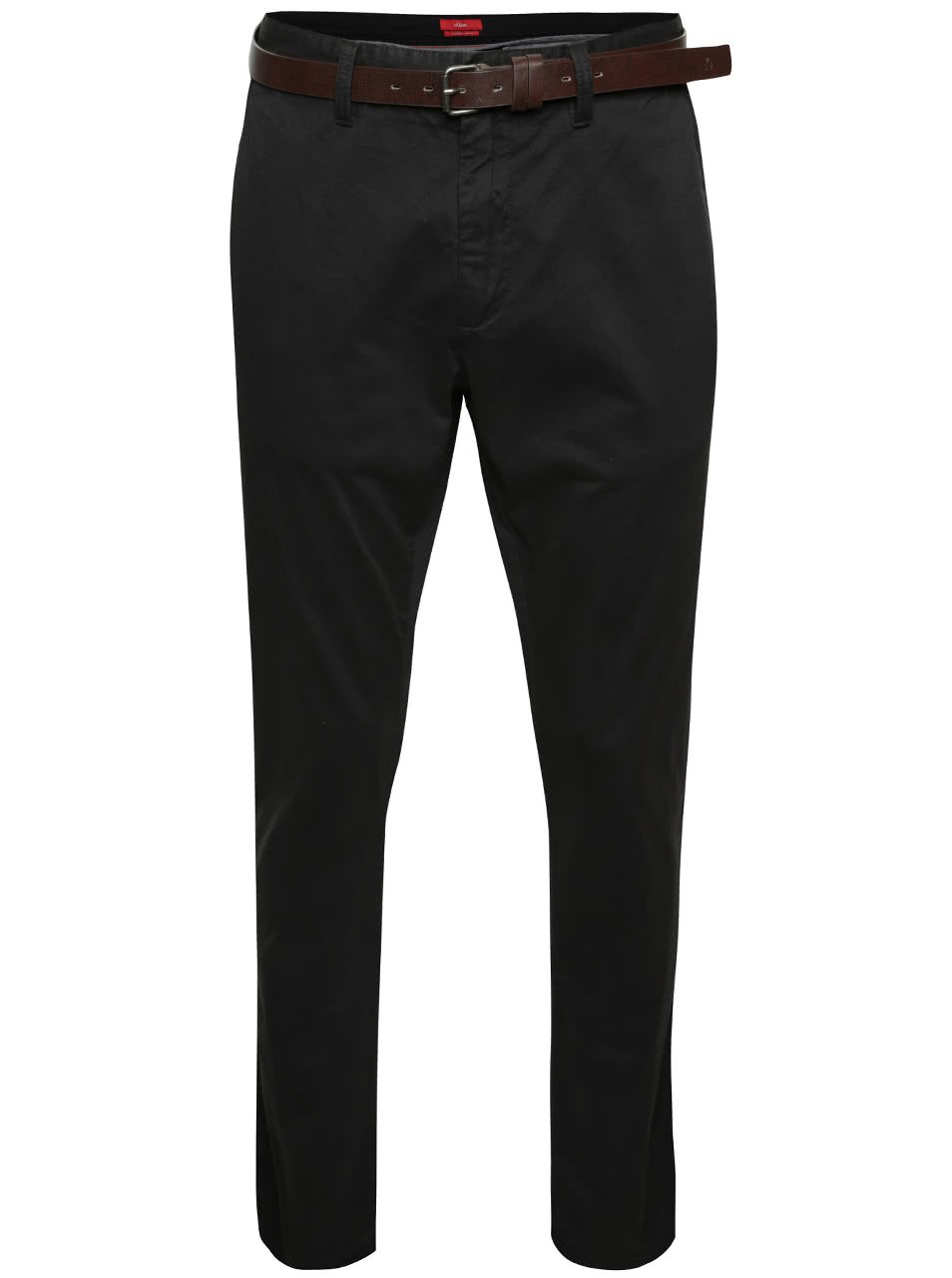 Černé pánské chino kalhoty s páskem s.Oliver