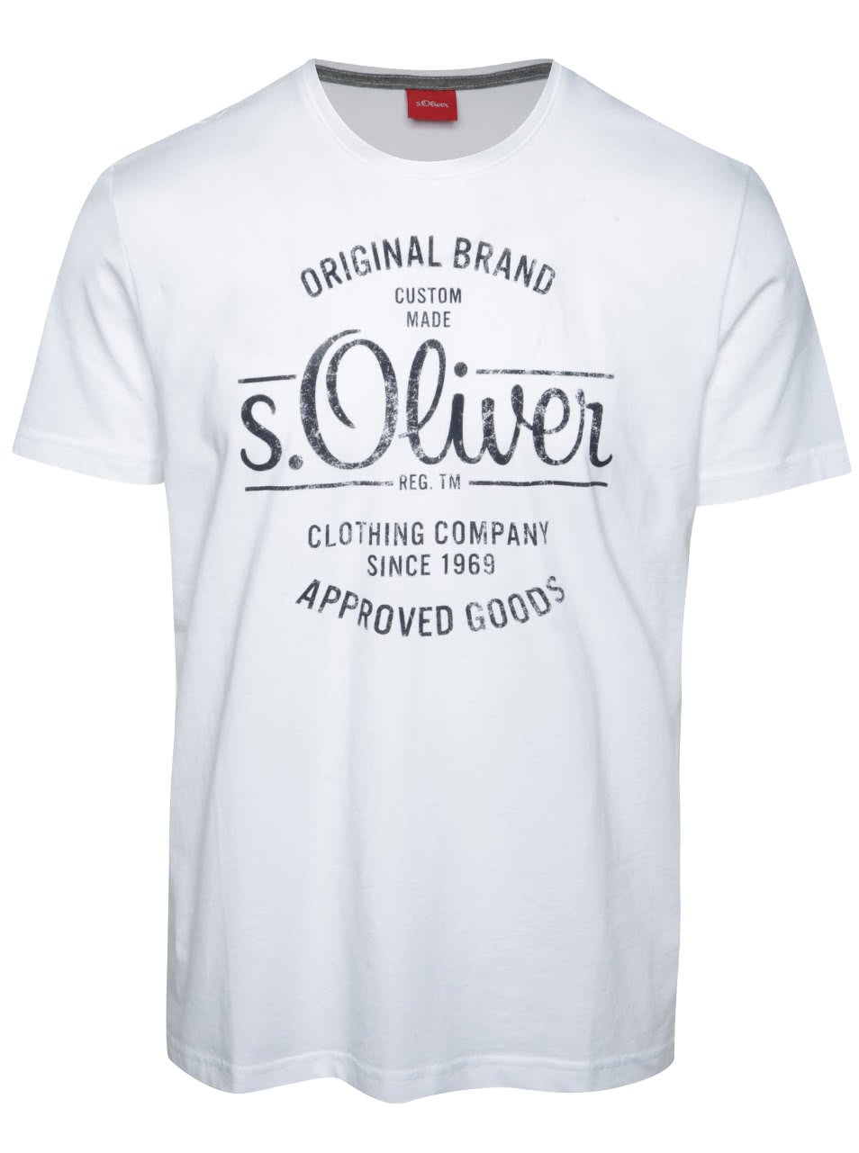 Bílé pánské triko s potiskem s.Oliver