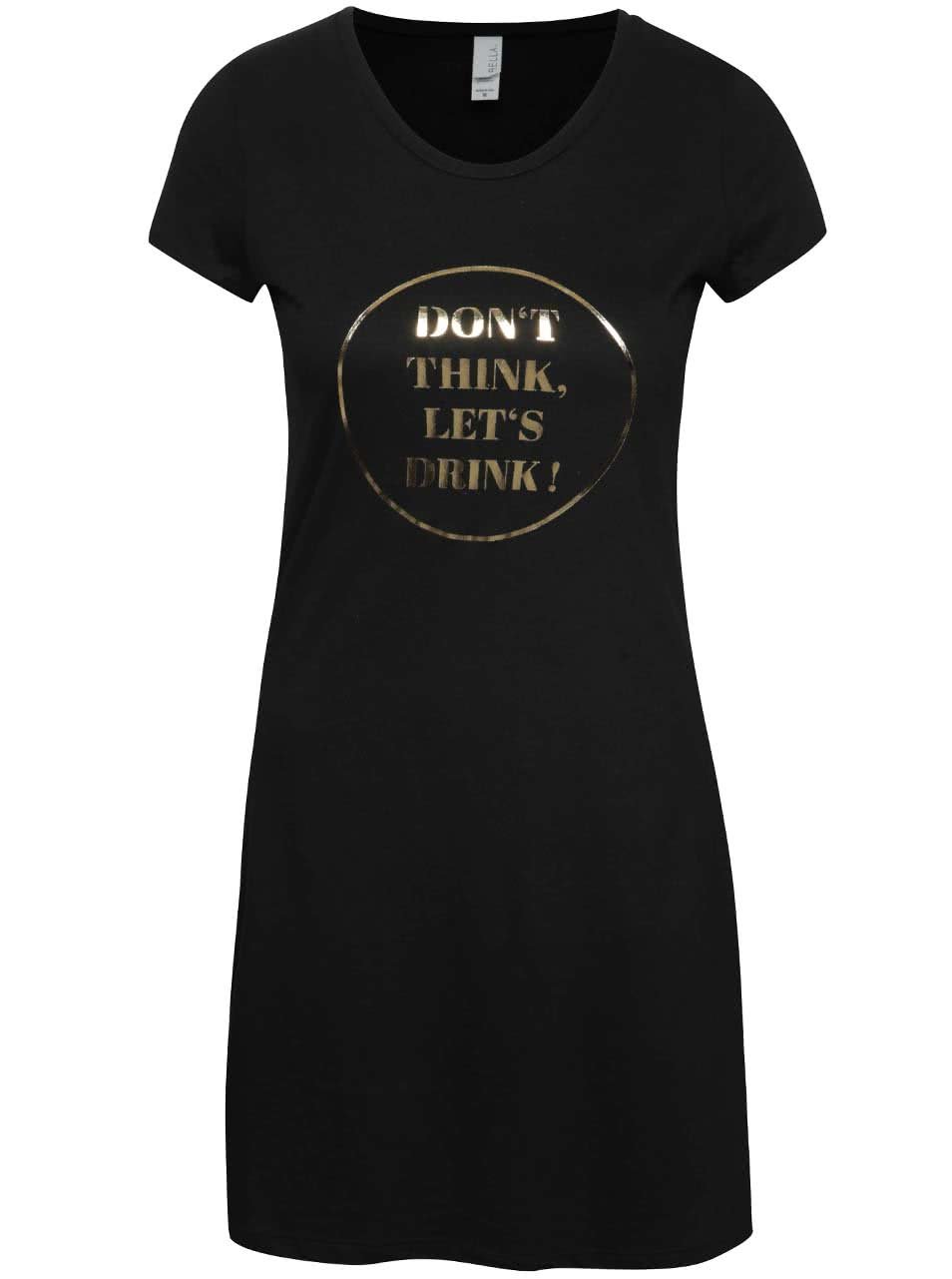 Černé dámské šaty ZOOT Originál Don´t Think Let´s Drink