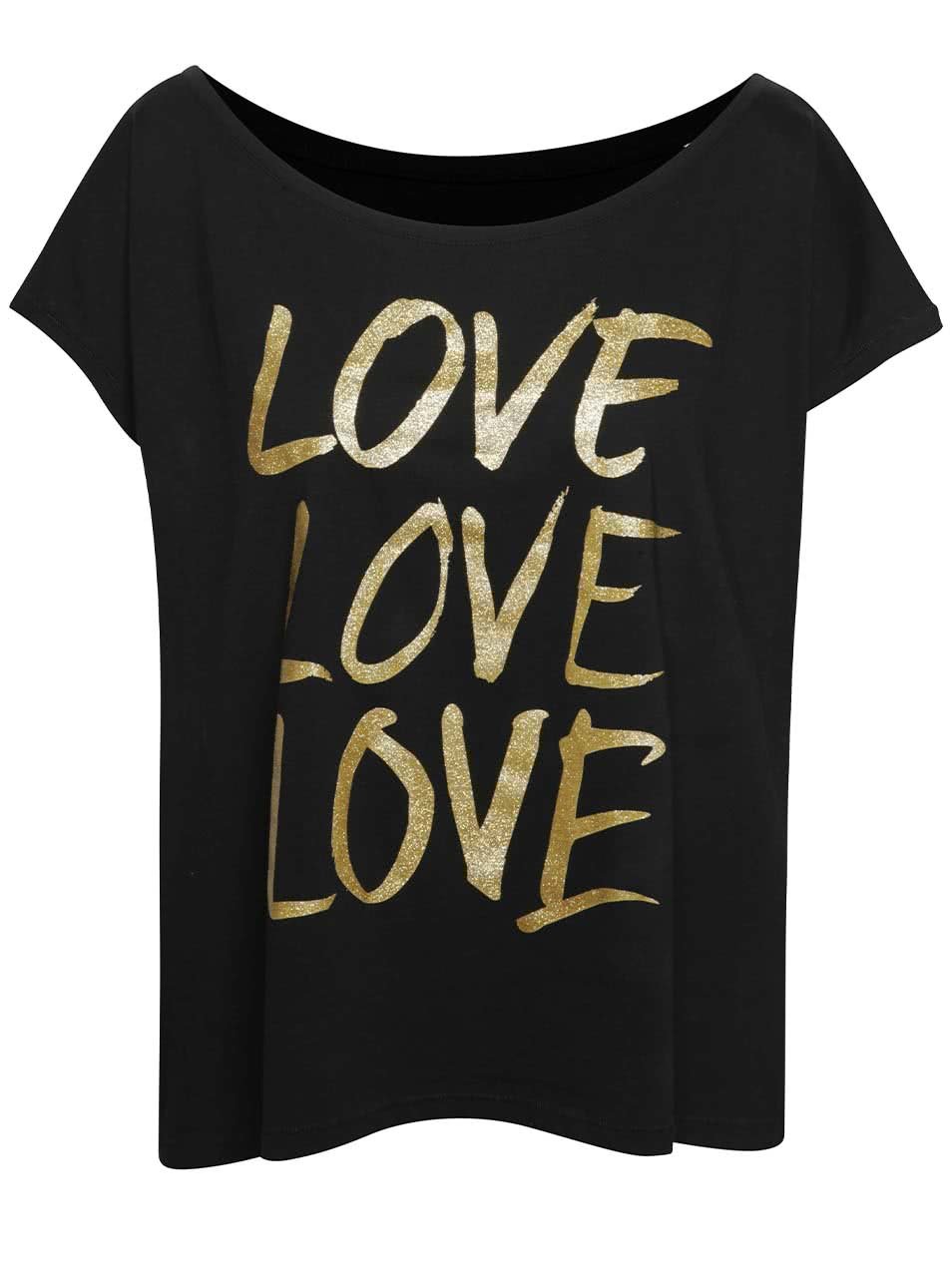 Černé volnější dámské tričko s potiskem ZOOT Originál Love love love