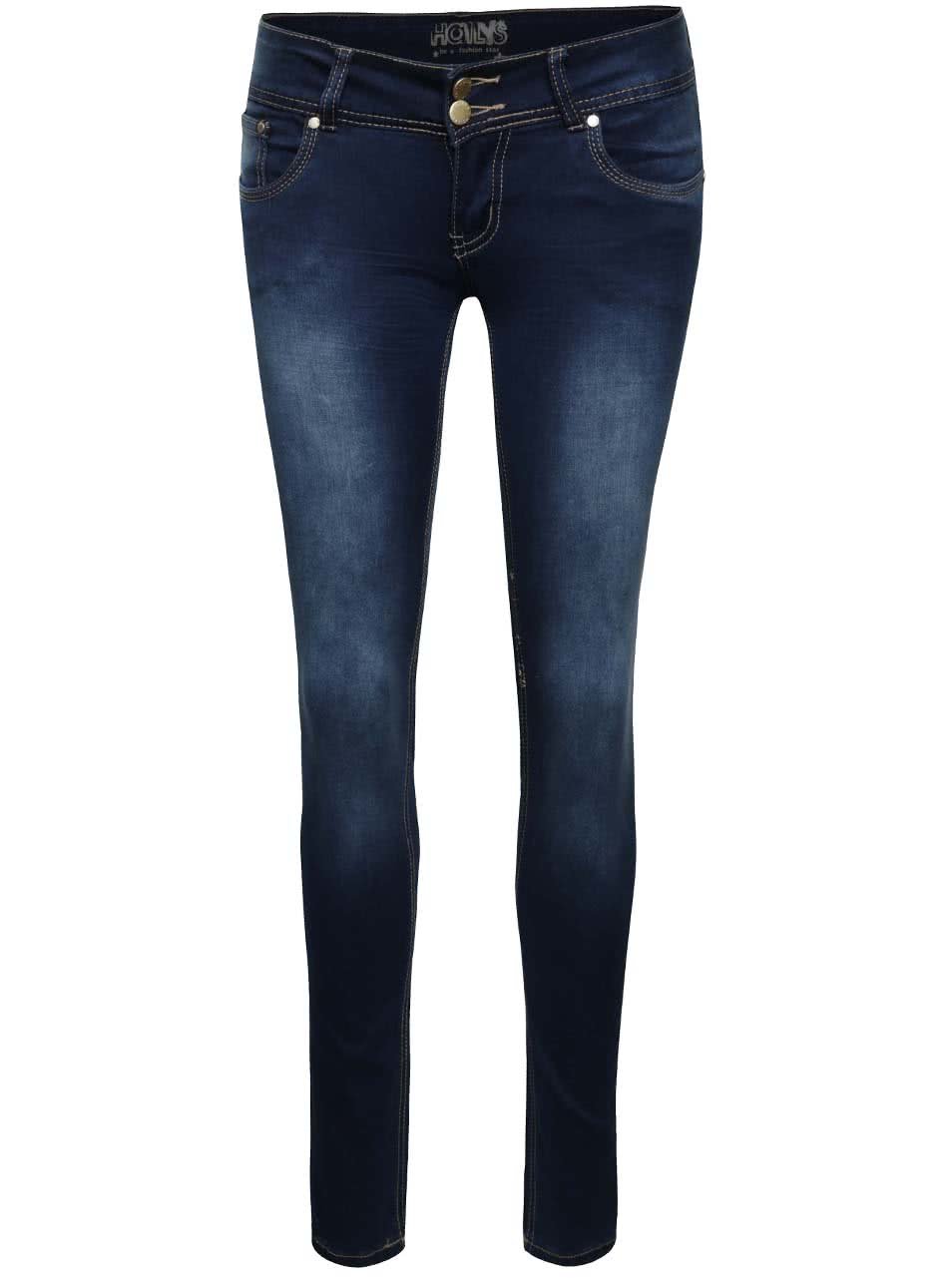 Tmavě modré džíny s nízkým pasem Haily´s Kitty