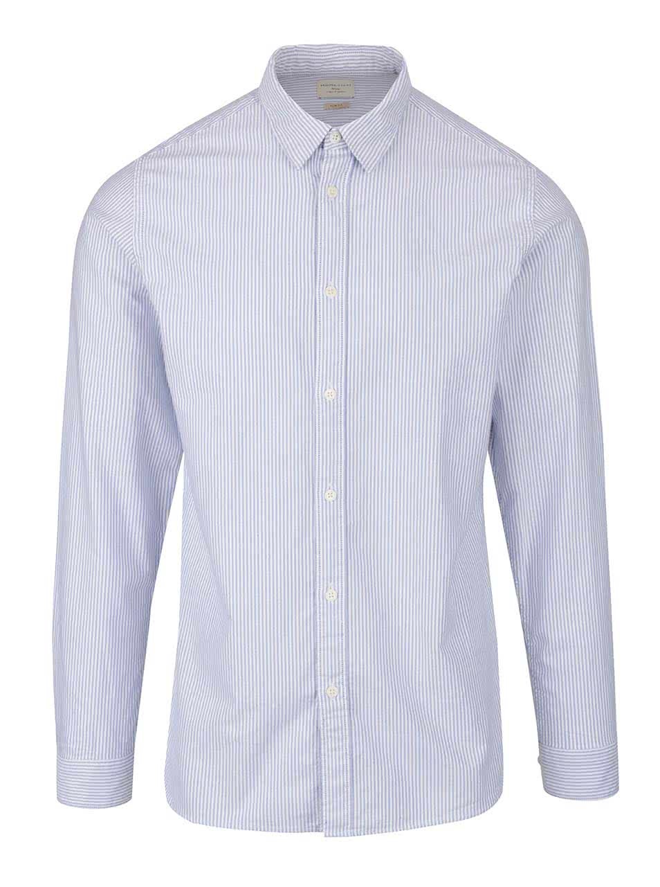 Bílo-modrá pruhovaná slim fit košile Selected Homme Vince