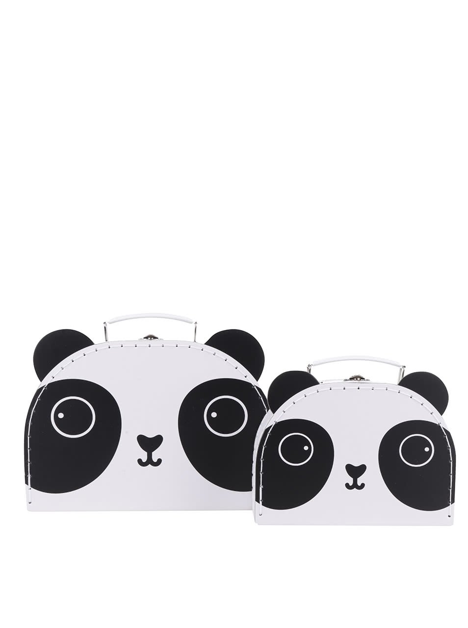 Set dvou bílých kufříků s motivem pandy Sass & Belle