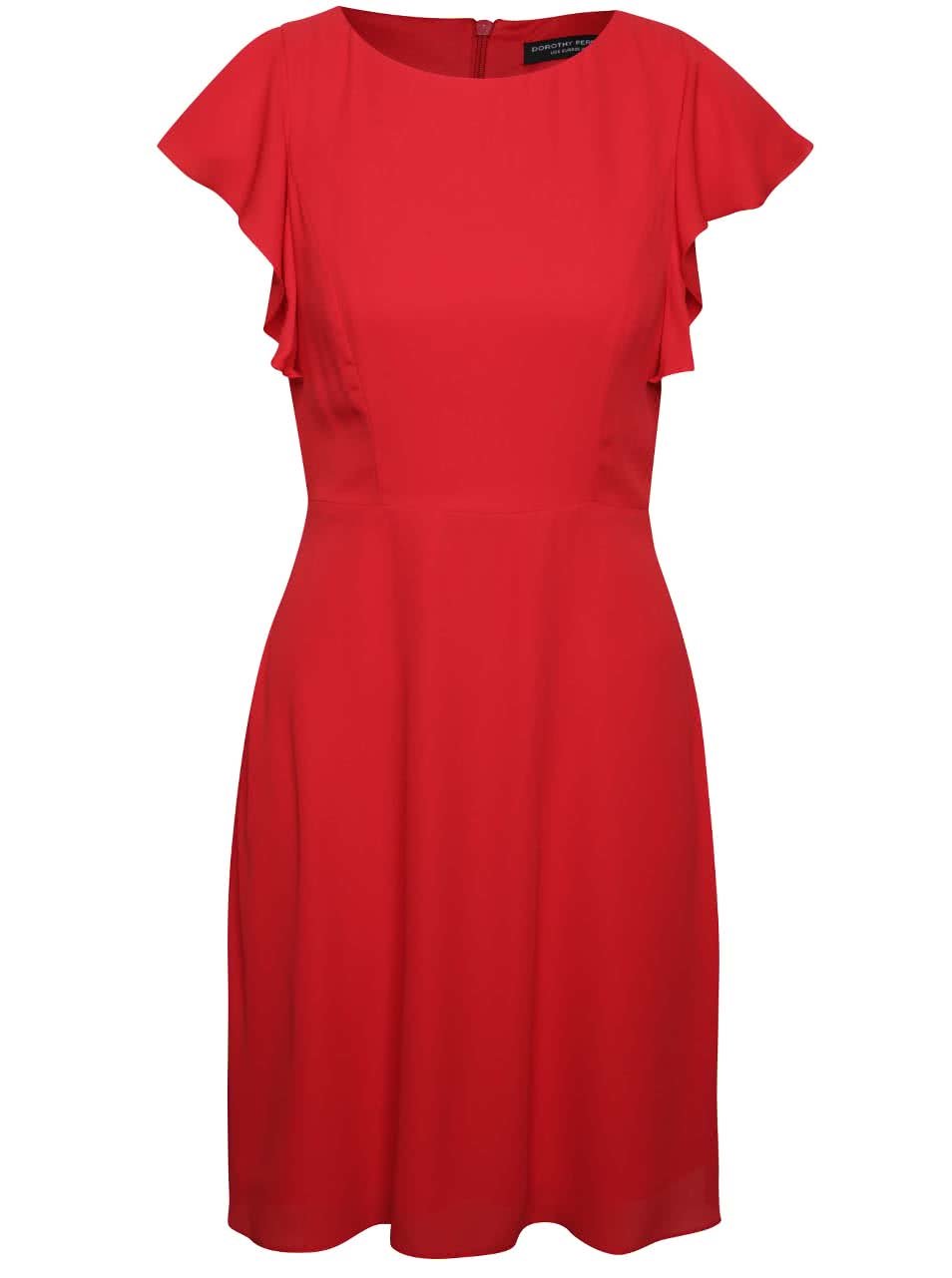Červené šaty s volánky Dorothy Perkins