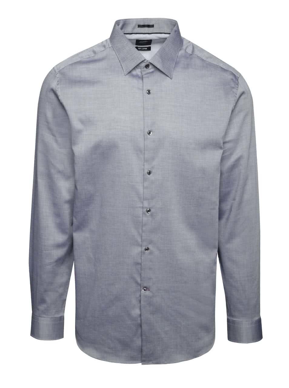 Šedá neformální košile s jemným vzorem Burton Menswear London