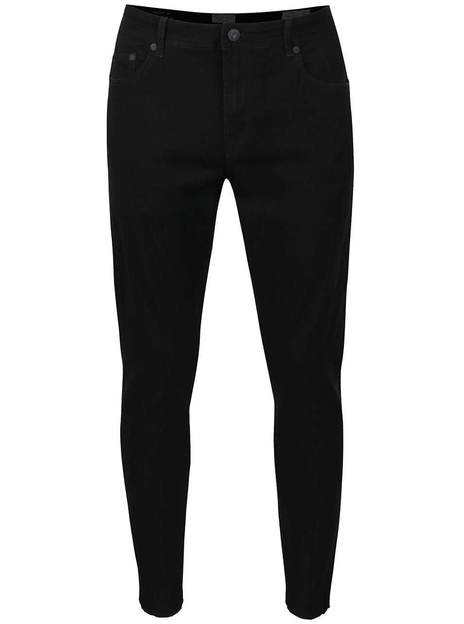 Černé skinny džíny s roztřepenými nohavicemi ONLY & SONS Warp