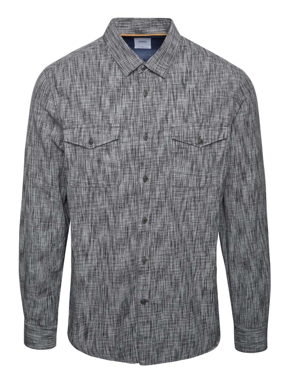 Černo-šedá žíhaná košile Burton Menswear London