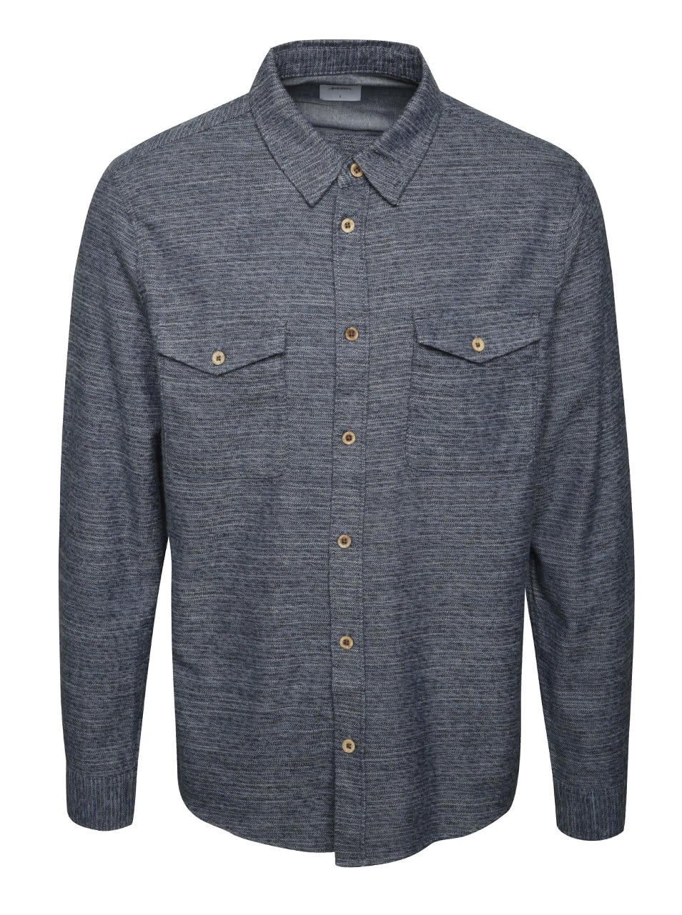 Šedo-modrá žíhaná neformální košile Burton Menswear London
