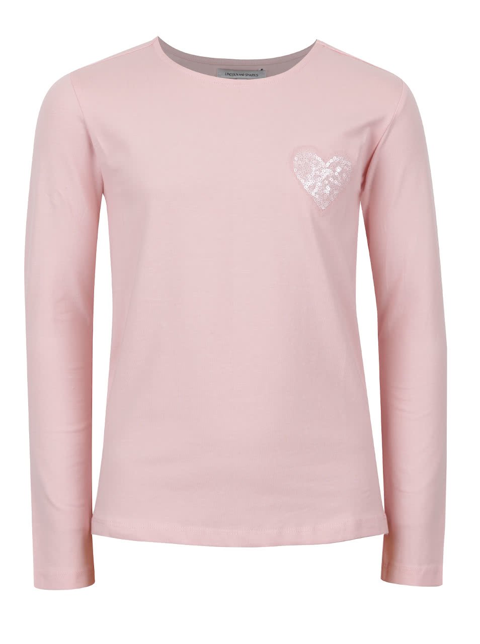 Světle růžové holčičí tričko s flitrovým srdíčkem 5.10.15.