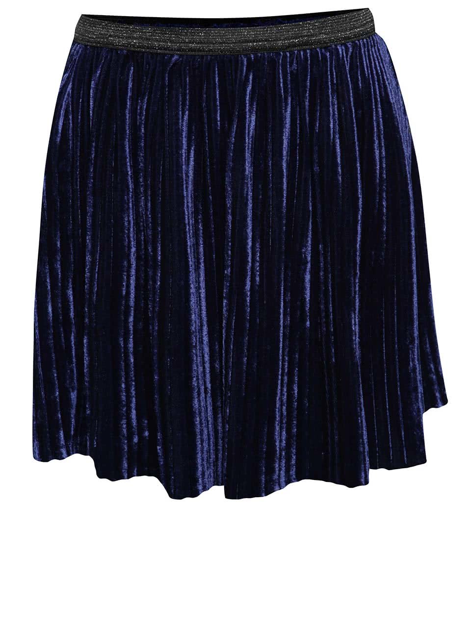 Tmavě modrá sametová plisovaná holčičí sukně 5.10.15.