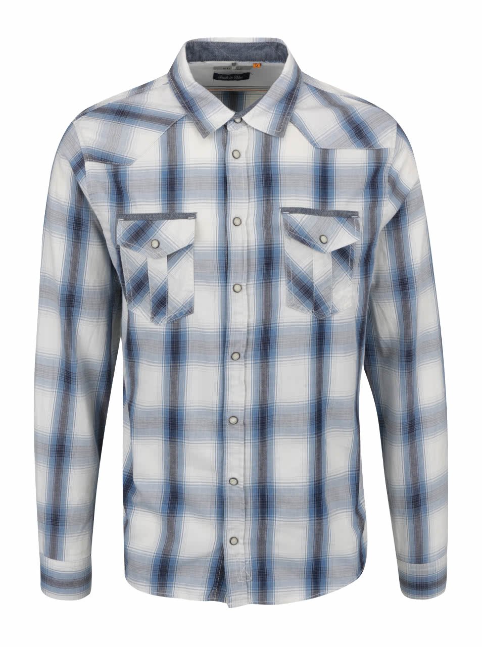 Modro-krémová neformální košile s kapsami Blend
