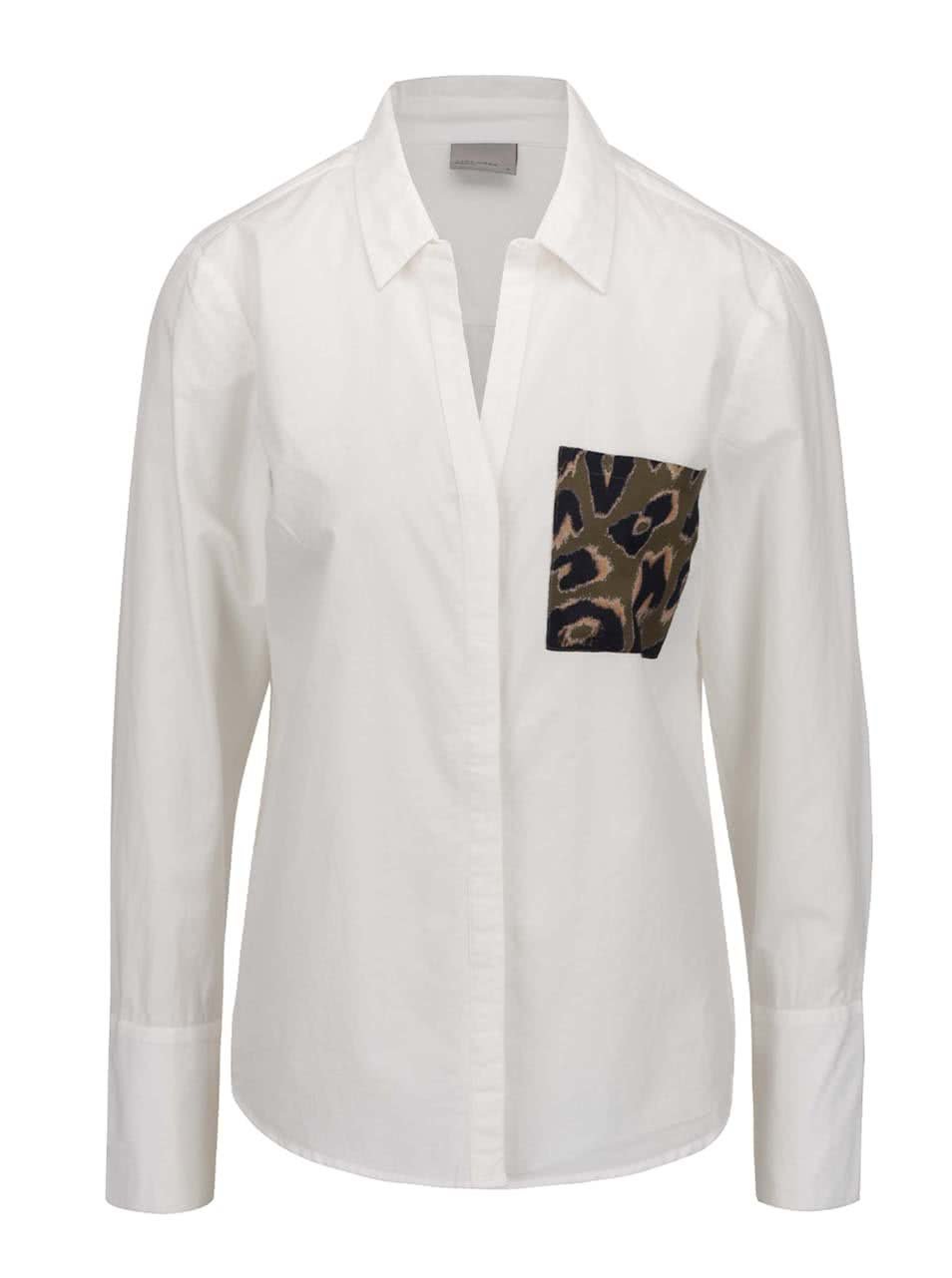 Krémová košile s vzorovanou kapsou Vero Moda Dina