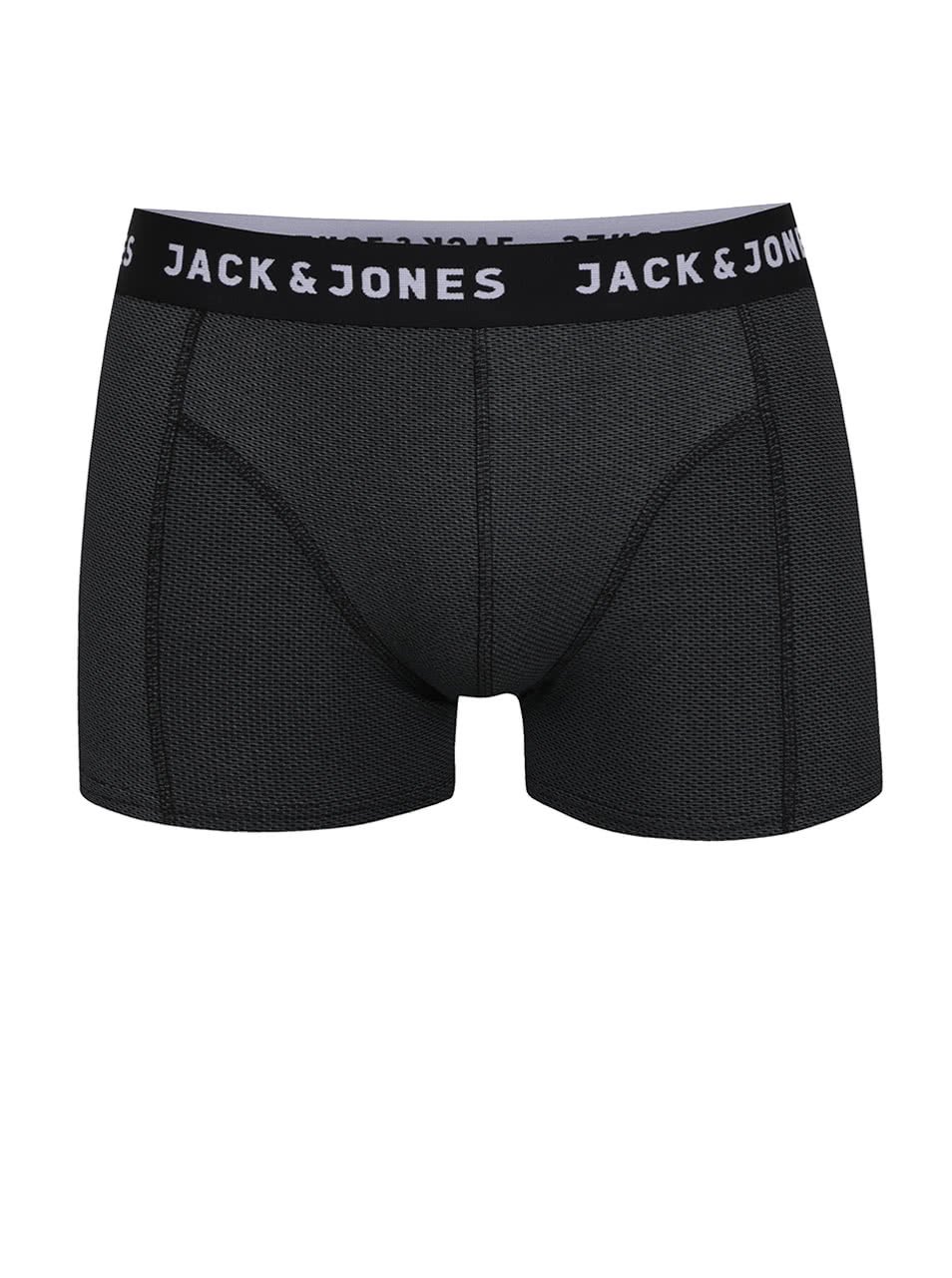Tmavě šedé vzorované boxerky Jack & Jones Tile