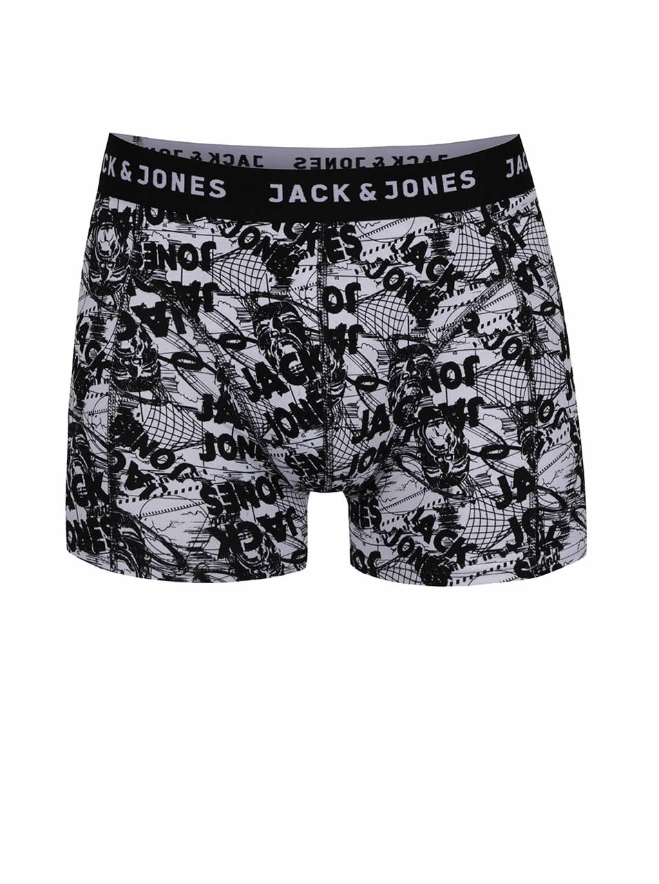 Černo-bílé vzorované boxerky Jack & Jones Pinch