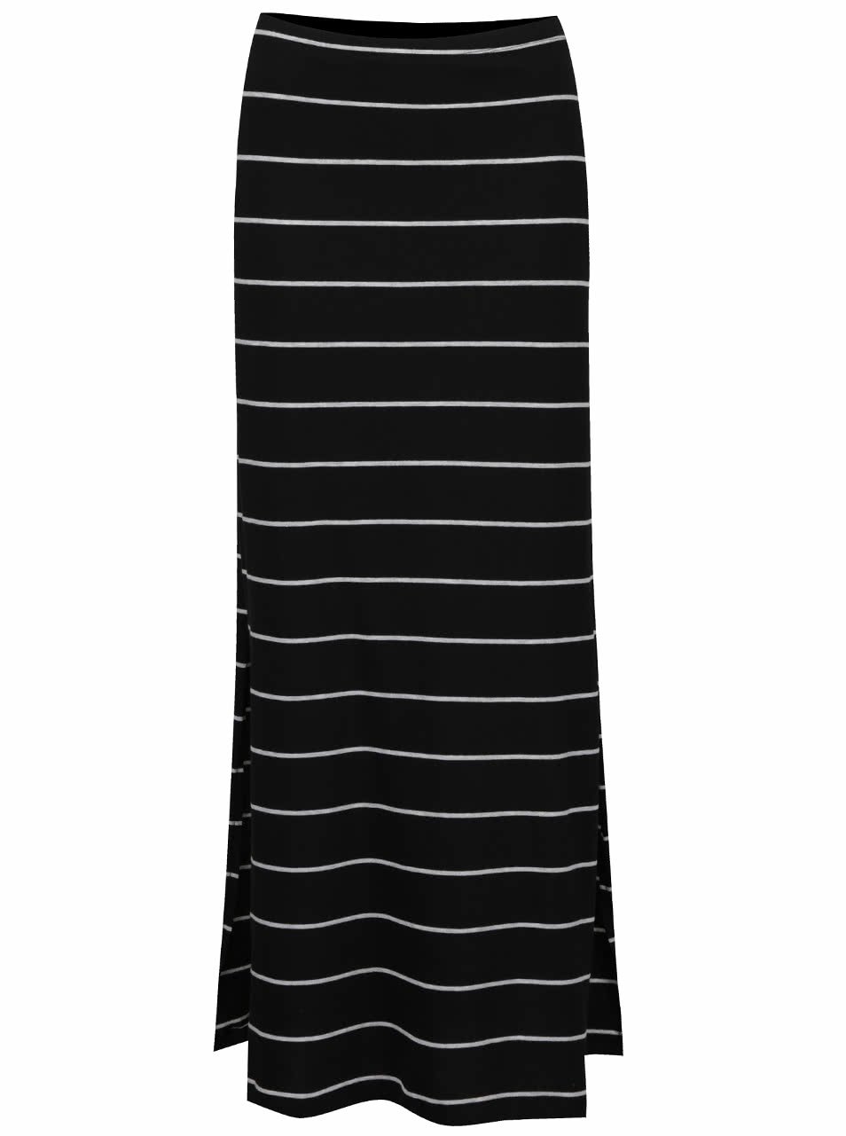 Šedo-černá pruhovaná maxi sukně s rozparky ONLY Abbie