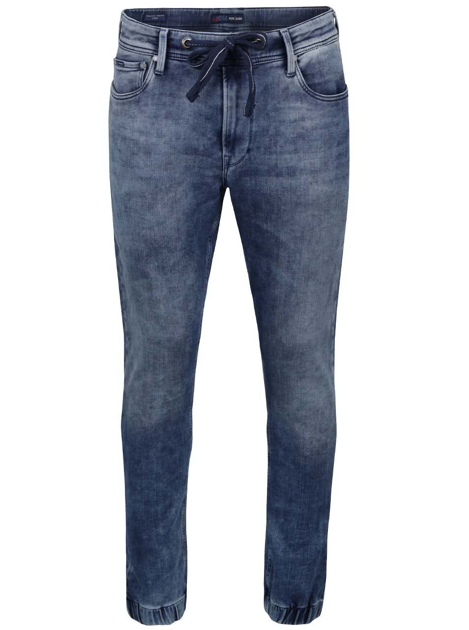 Modré pánské džíny se stahovací šňůrkou v pase Pepe Jeans Sprint