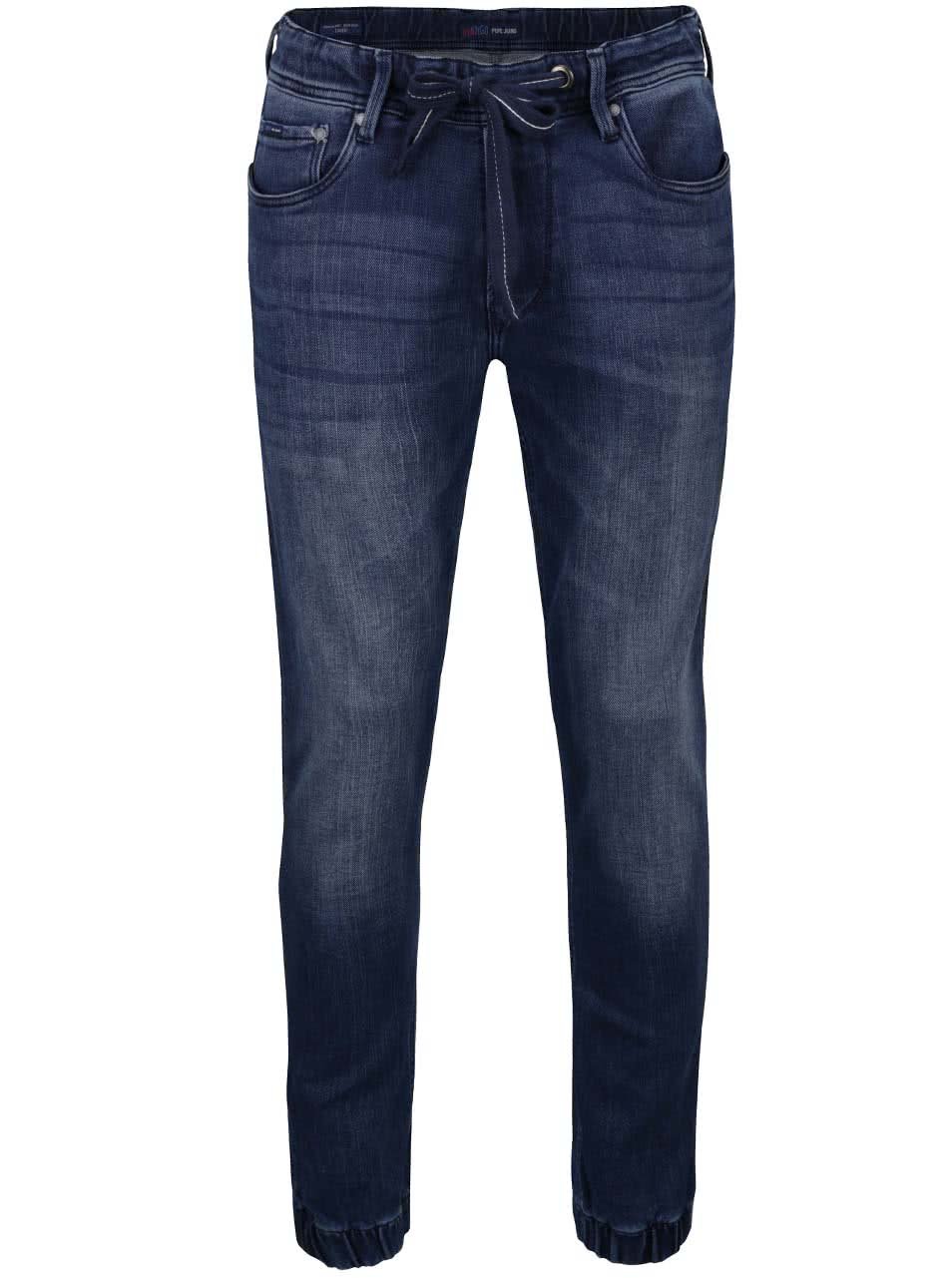 Tmavě modré pánské džíny se stahovací šňůrkou v pase Pepe Jeans Sprint