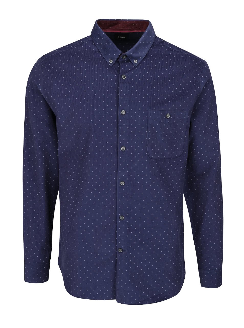 Tmavě modrá manšestrová košile Burton Menswear London