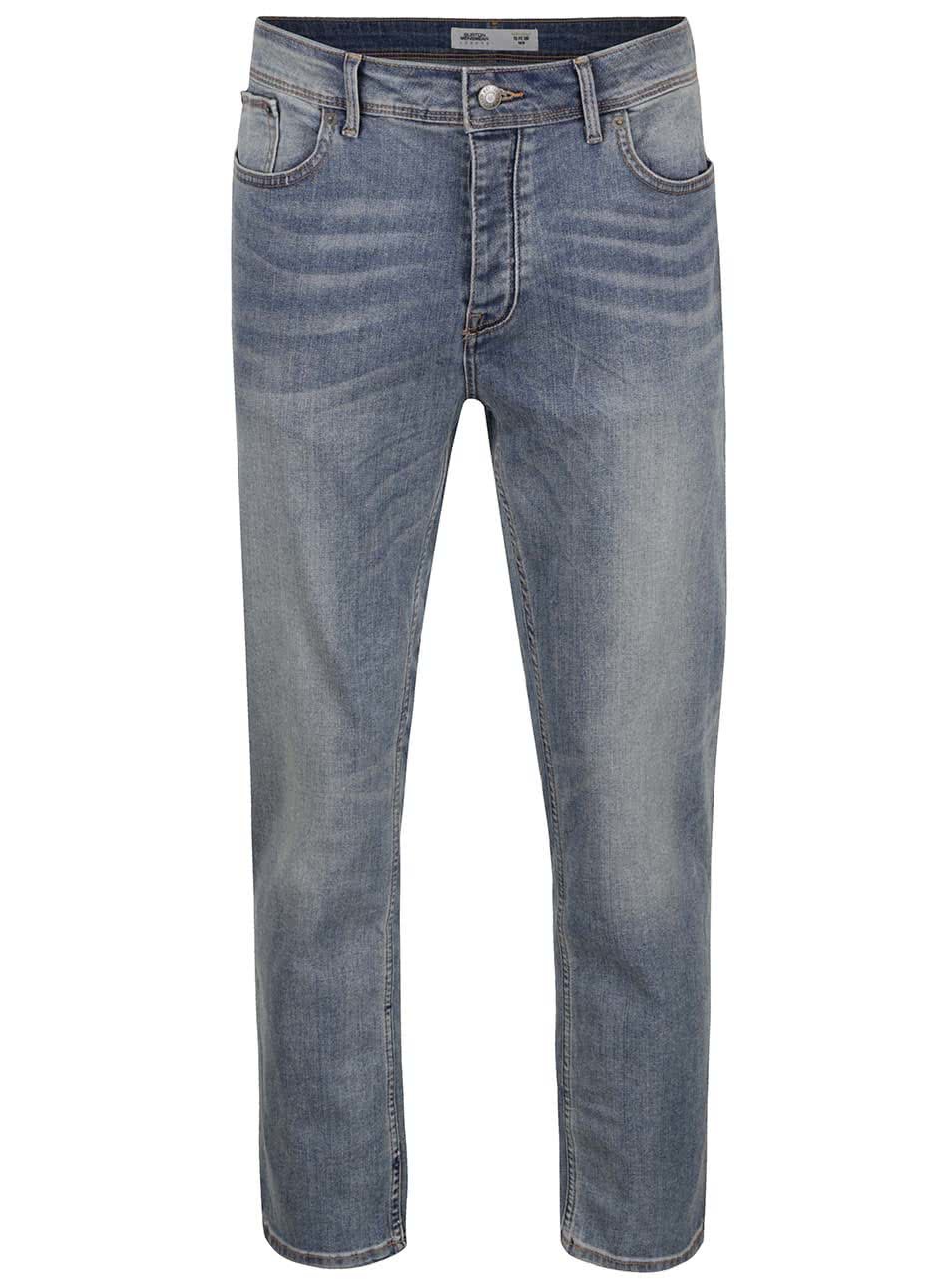 Modré džíny s vyšisovaným efektem Burton Menswear London