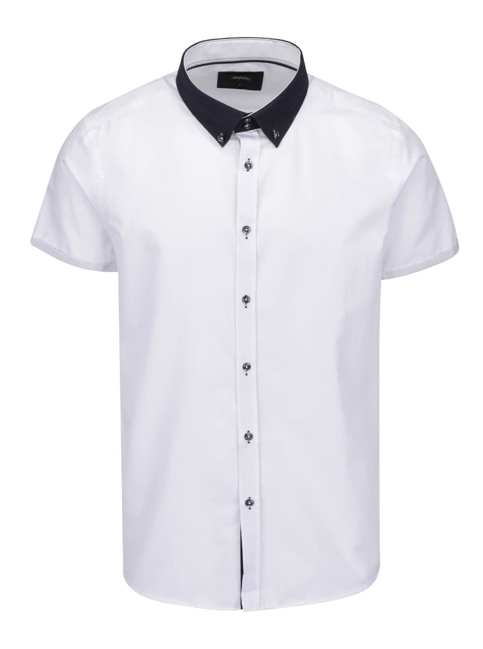 Bílá košile s jemným vzorem a krátkým rukávem Burton Menswear London