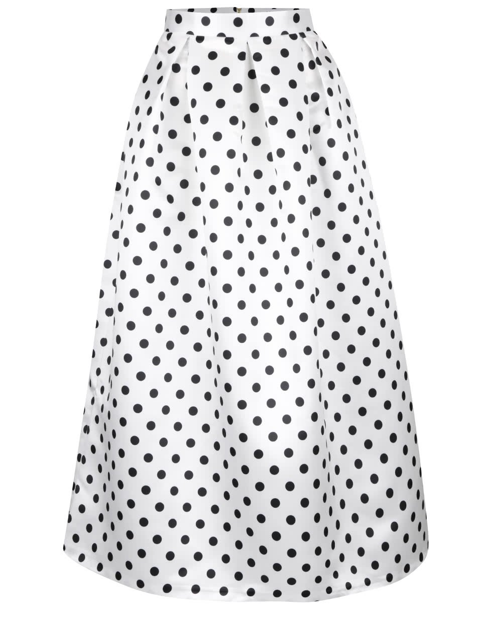 Černo-bílá lesklá maxi sukně s puntíky Closet