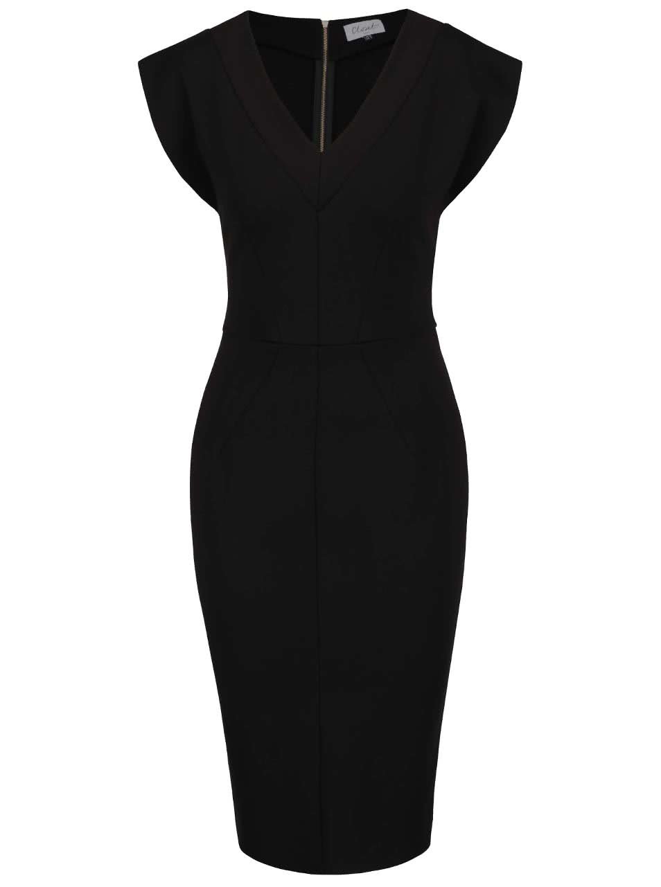Černé šaty s véčkovým výstřihem Closet