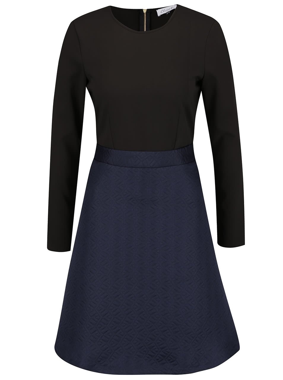 Černo-modré šaty s prošívaným vzorem Closet
