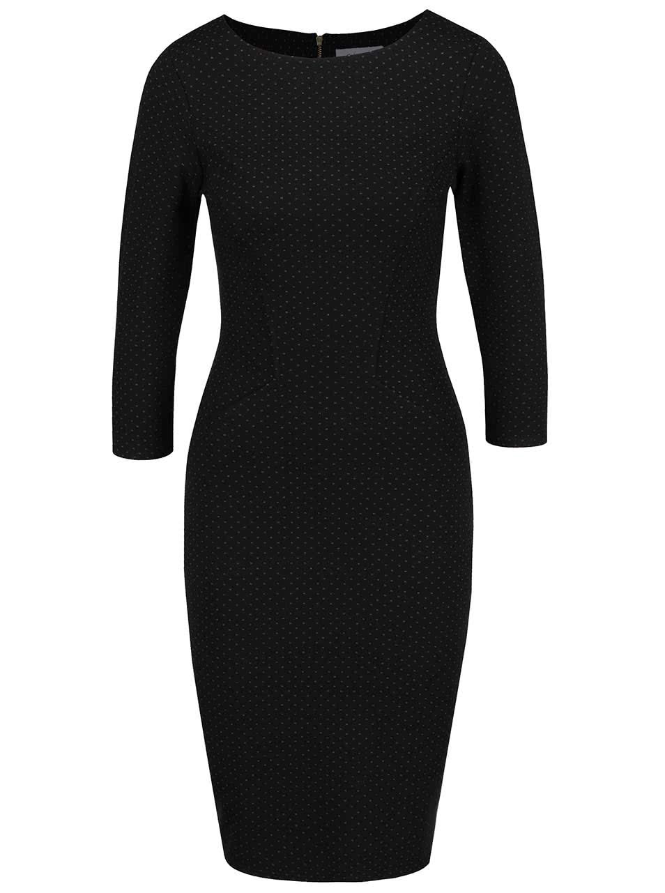 Černé šaty s jemným vzorem Closet
