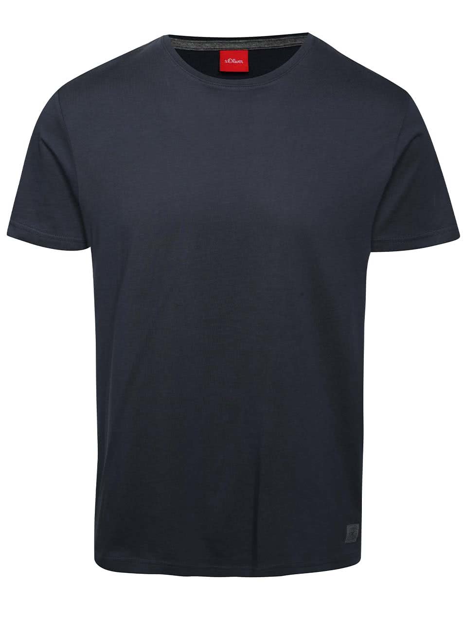 Tmavě modré pánské basic triko s.Oliver