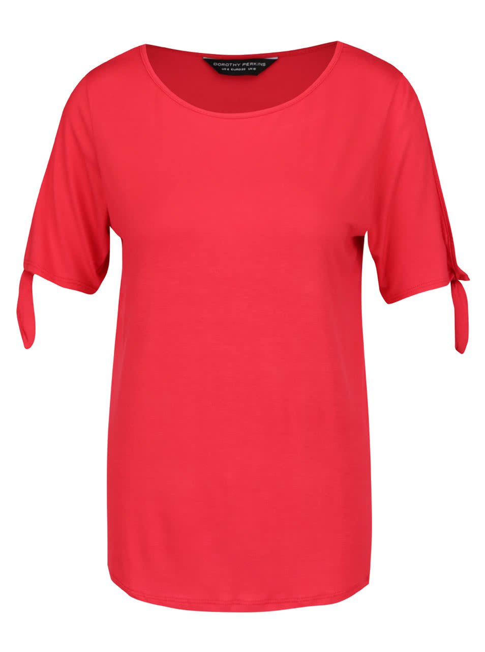 Červené tričko s uzlíky na rukávech Dorothy Perkins