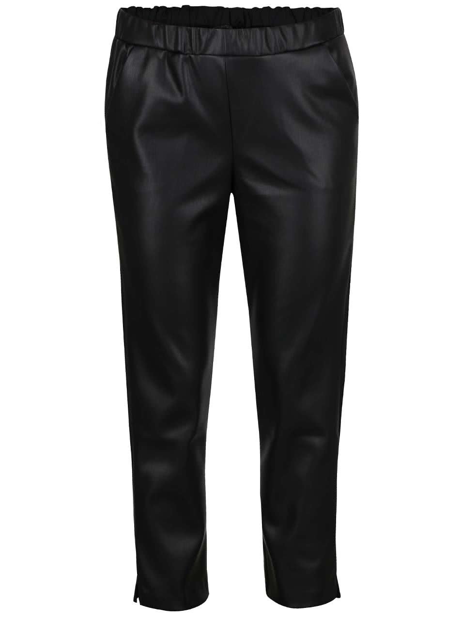 Černé koženkové kalhoty Miss Selfridge