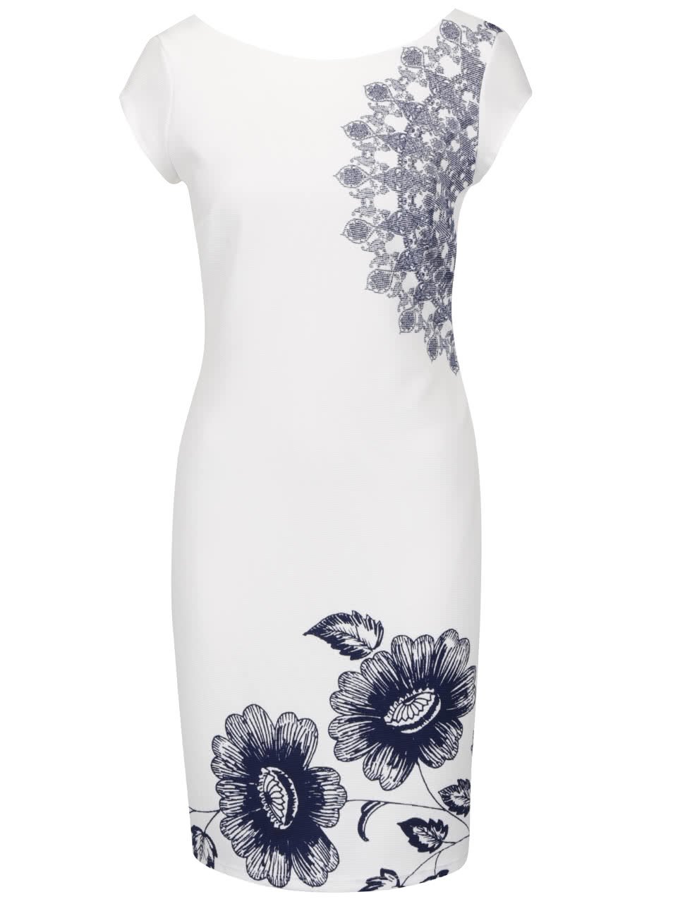 Krémové šaty s motivem květin a výstřihem na zádech Desigual Melisa