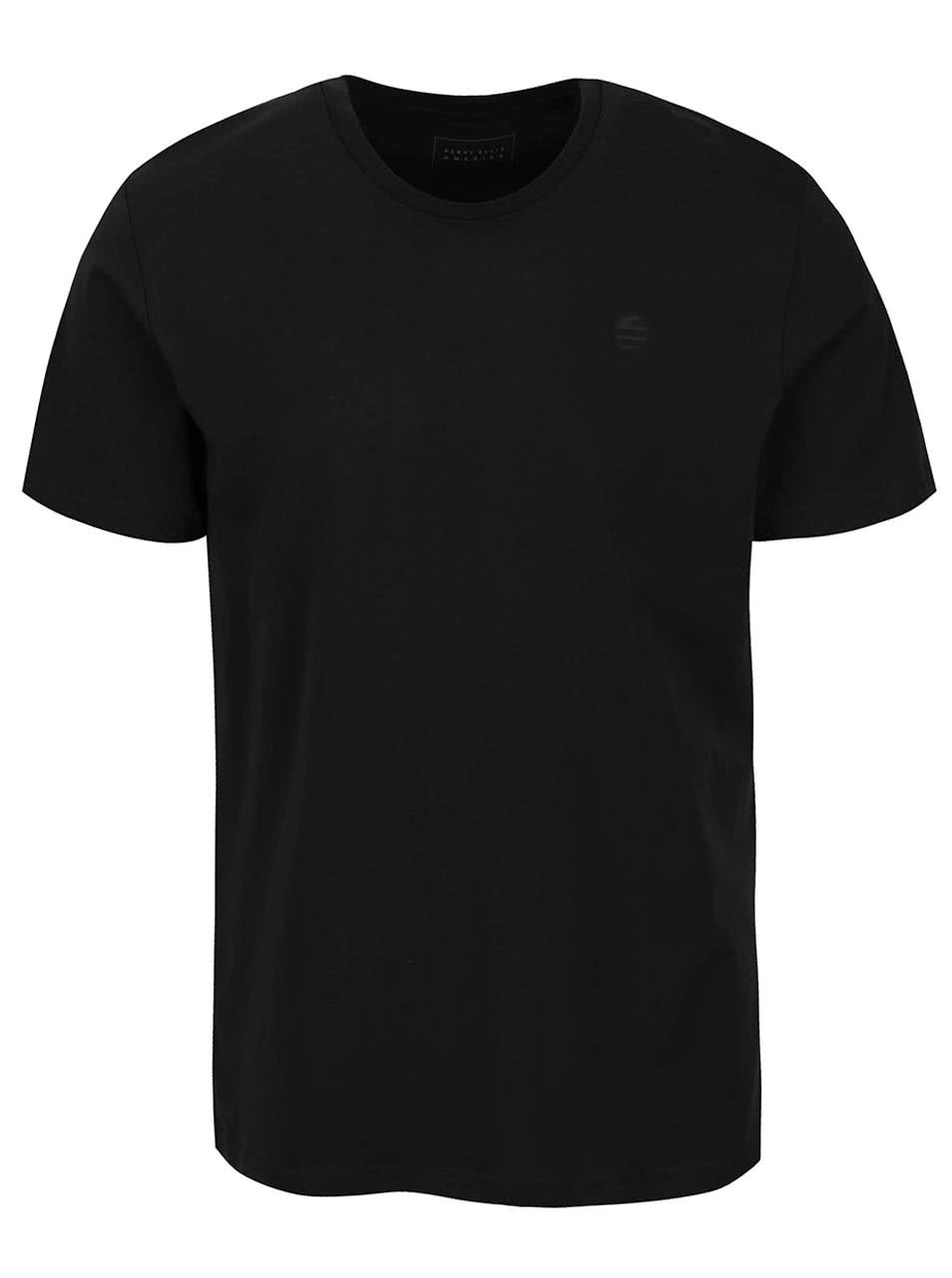 Černé pánské triko s potiskem Perry Ellis Tour