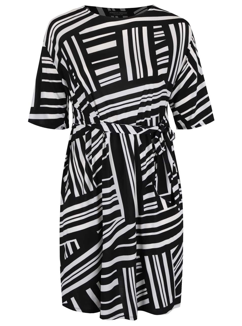 Černo-bílé vzorované šaty Dorothy Perkins Curve