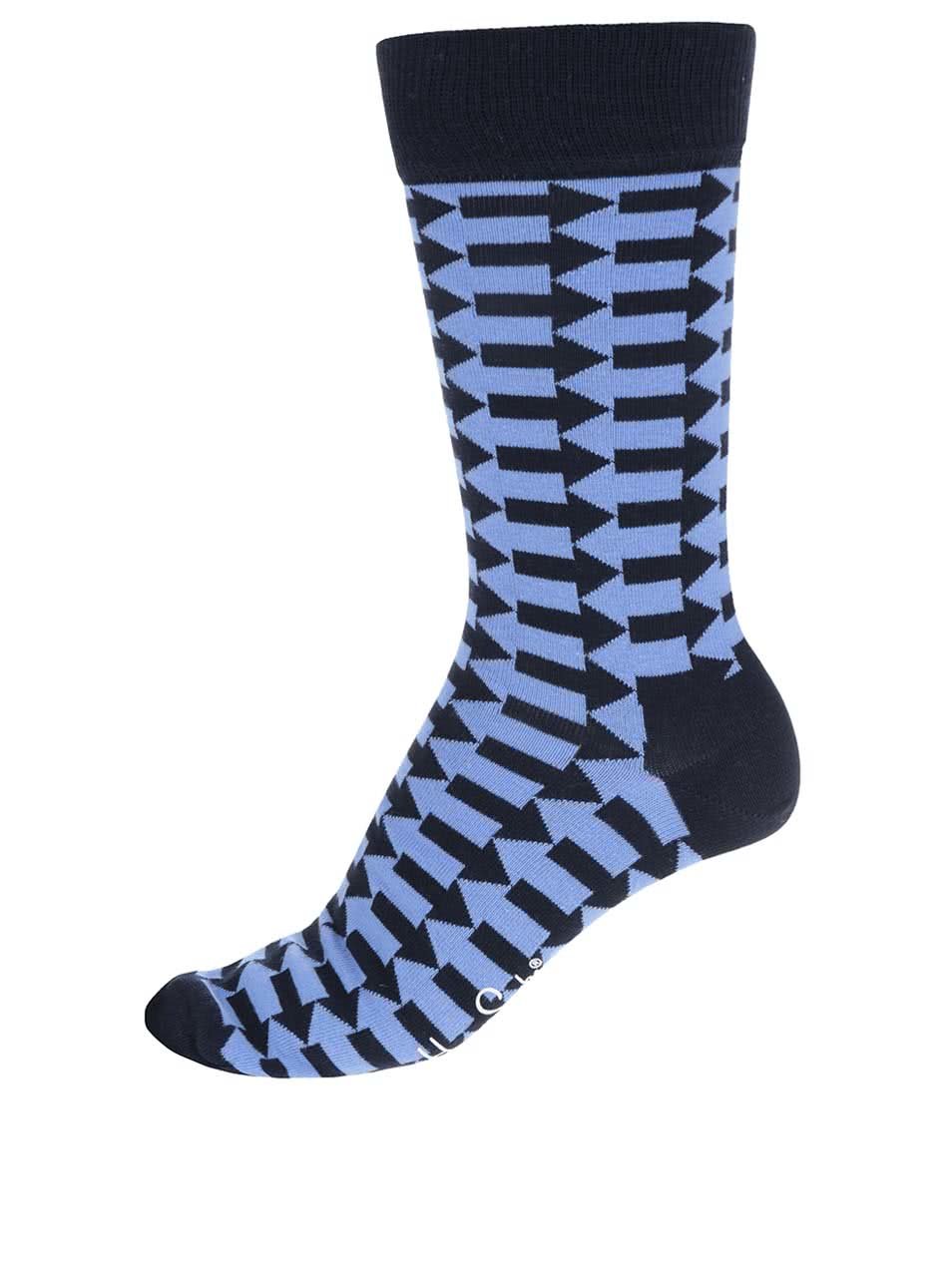 Modré pánské ponožky s šipkami Happy Socks Direction