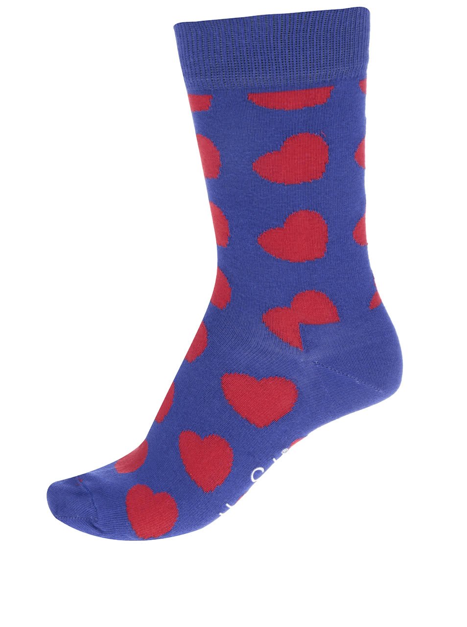 Modré dámské ponožky se srdíčky Happy Socks Diagonal Heart