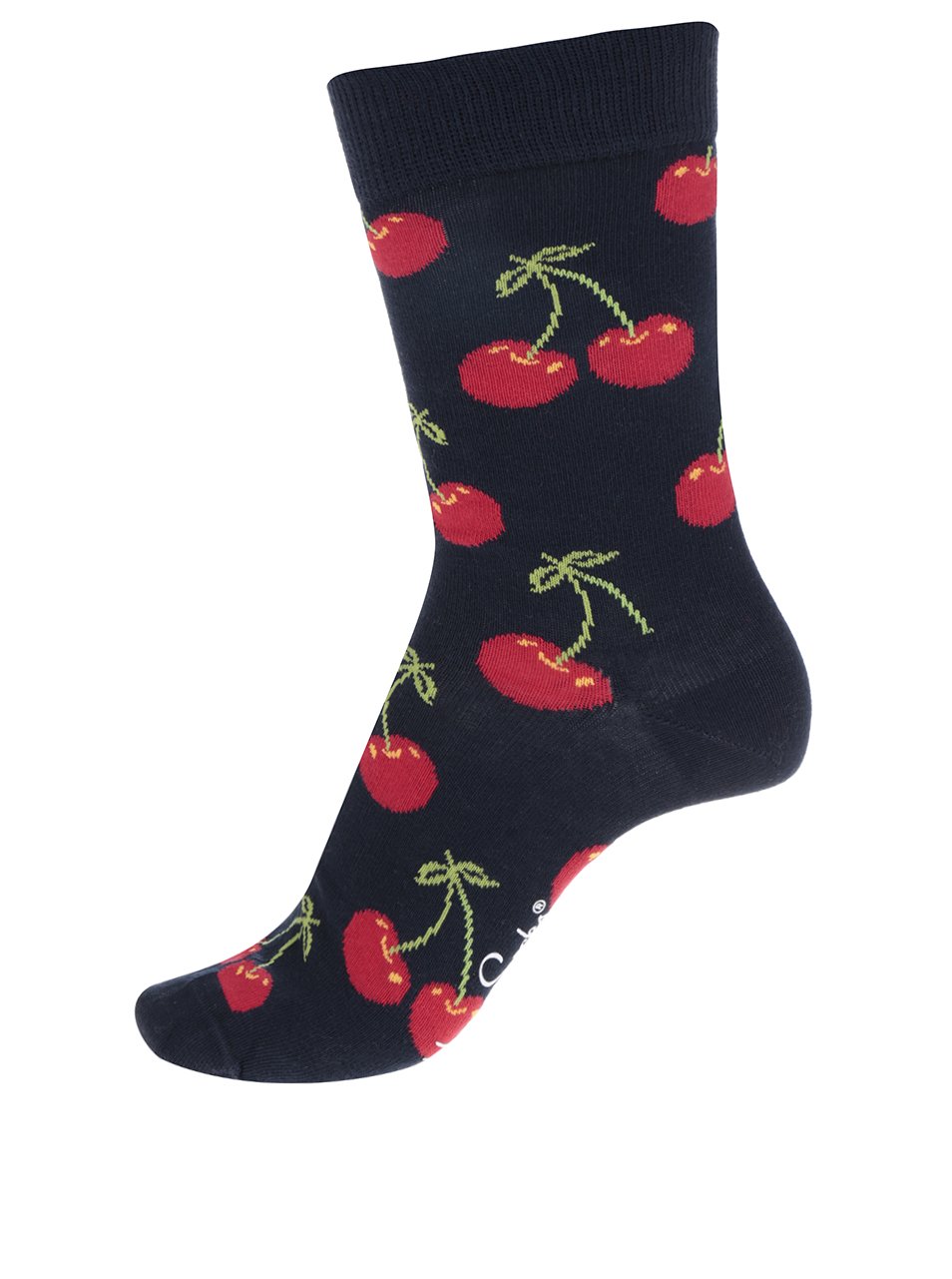 Tmavě modré dámské ponožky s třešněmi Happy Socks Cherry