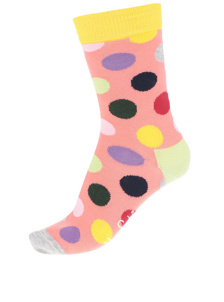 Oranžové dámské ponožky s puntíky Happy Socks Big Dot